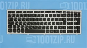 Клавиатура для ноутбука Lenovo Flex 15, S500, G500S черная с серебристой рамкой, с подсветкой 5924