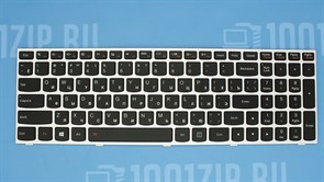 Клавиатура для ноутбука Lenovo G50-30, S500, Z50-70 с серебристой рамкой и подсветкой 5927
