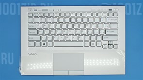 Клавиатура для Sony VPC-SB, VPC-SD с топкейсом, серебристая, с подсветкой, тачпад 5955